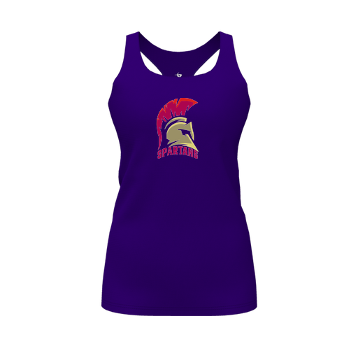 [FT0TRBPP-FYS-LOGO1] Decker Racerback Tank Top (Female Youth S, Purple, Logo 1)