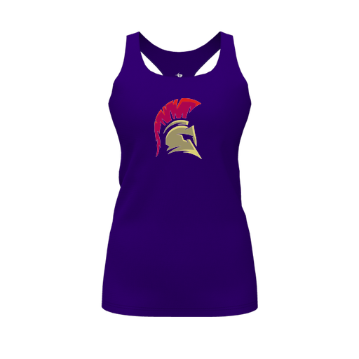 [FT0TRBPP-FYS-LOGO2] Decker Racerback Tank Top (Female Youth S, Purple, Logo 2)