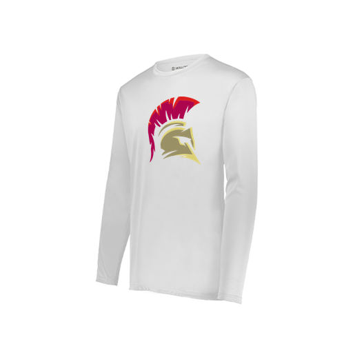 [222822.005.XS-LOGO2] Men's LS Smooth Sport Shirt (Adult XS, White, Logo 2)