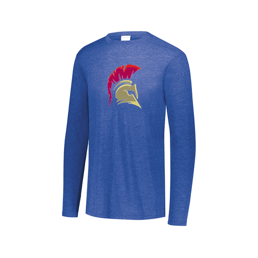 [FTLCUBRY-AXS-LOGO2] Decker Men's Tri-Blend T-Shirt - Long Sleeve (Adult XS, Royal, Logo 2)